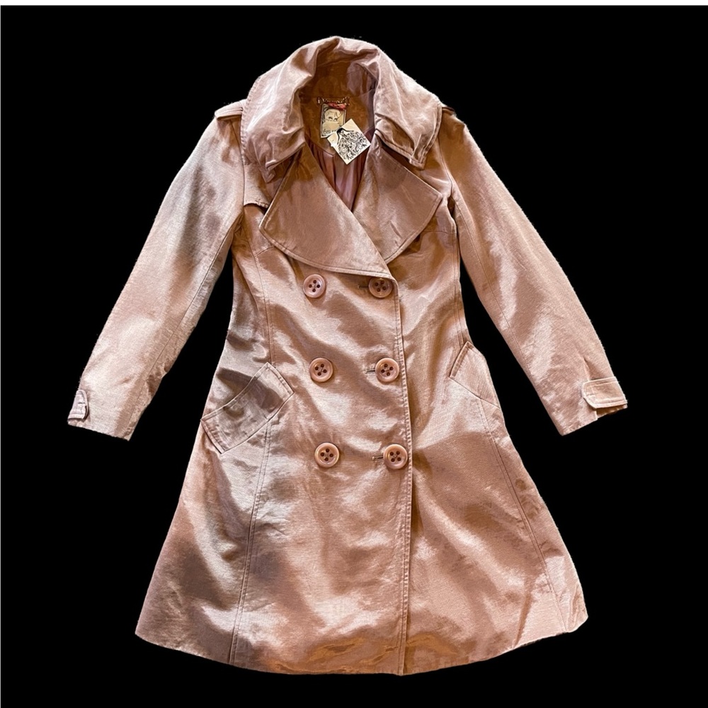 Yoana Baraschi Bronze Iridescent Long Trench Jacket - Picture 2 of 13